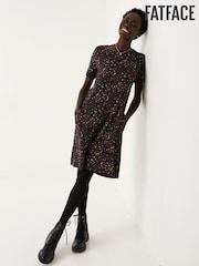 FatFace Blue Simone Dot Jersey Dress - Image 1 of 4