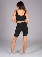 Preto - Pineapple Womens Rib Cycling Shorts with Pocket - Imagem 7 de 9