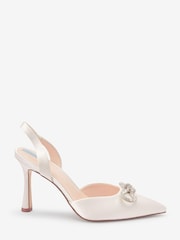Bela slonokoščena - Poročni čevlji s pentljo in odprto peto Forever Comfort® Wedding Jewel - Slika 5 iz 9