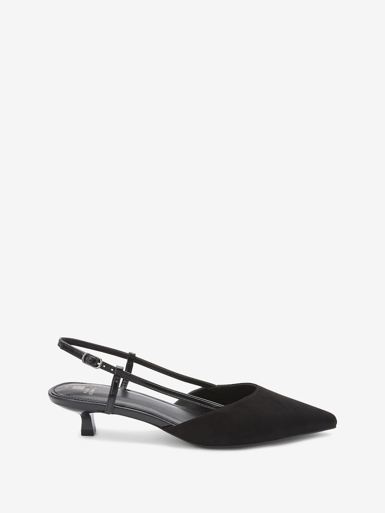 Schwarz - Forever Comfort® Spitze Schuhe mit Fersenriemen und niedrigem Absatz - Bild 1 von 6 Schwarz - Forever Comfort® Spitze Schuhe mit Fersenriemen und niedrigem Absatz - Bild 1 von 6