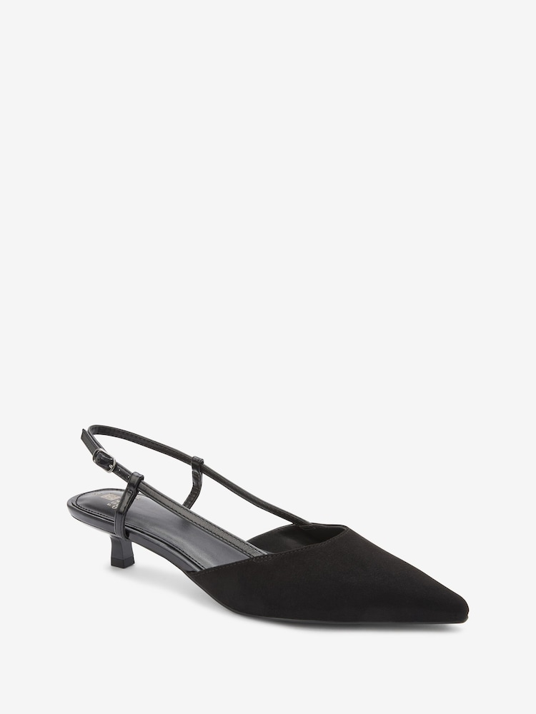 Schwarz - Forever Comfort® Spitze Schuhe mit Fersenriemen und niedrigem Absatz - Bild 2 von 6 Schwarz - Forever Comfort® Spitze Schuhe mit Fersenriemen und niedrigem Absatz - Bild 2 von 6