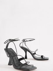 Schwarz - Signature Absatzschuh aus Leder mit eckiger Zehenpartie und Riemen - Bild 3 von 7