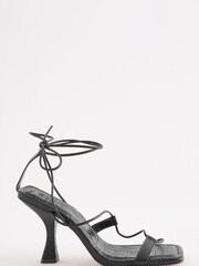 Schwarz - Signature Absatzschuh aus Leder mit eckiger Zehenpartie und Riemen - Bild 4 von 7
