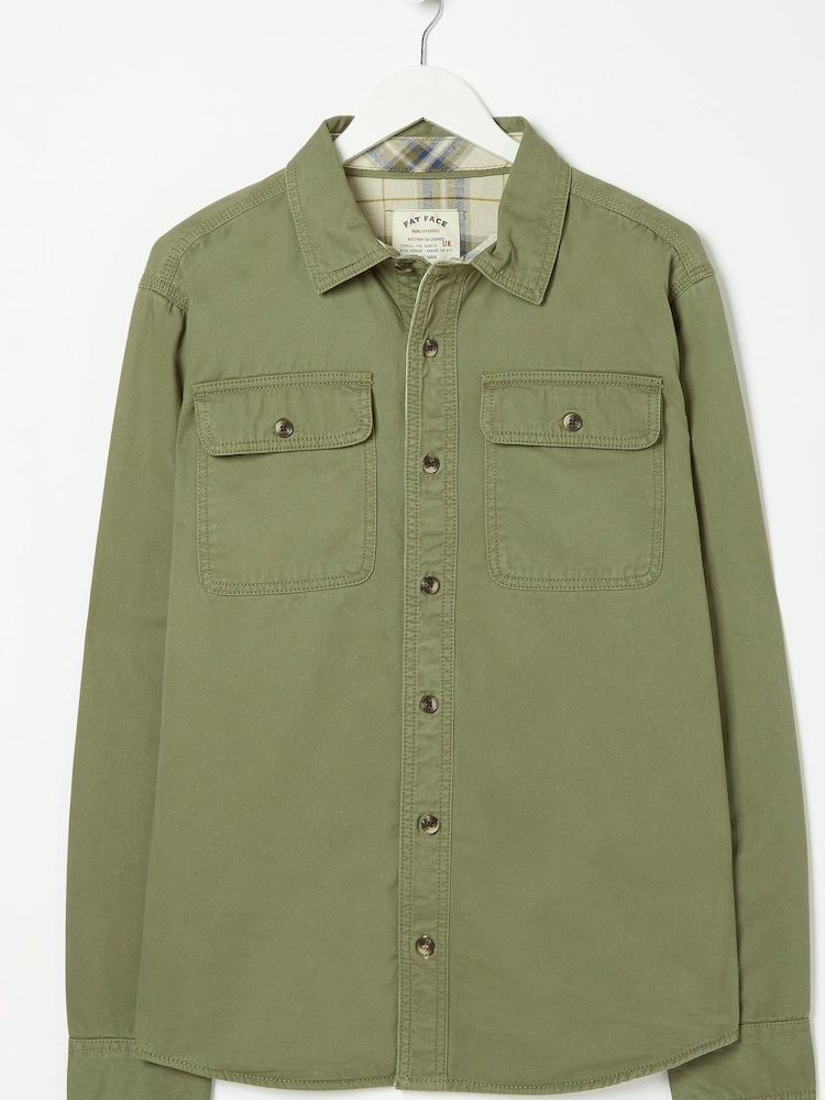 FatFace Green Walcot Overshirt - Image 5 of 5