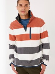 Fat Face Orange Airlie Rugby Striped Sweatshirt - Image 1 of 6