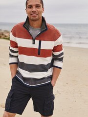 Fat Face Orange Airlie Rugby Striped Sweatshirt - Image 5 of 6