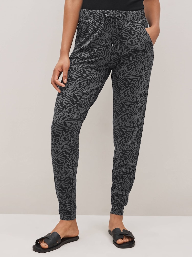 Grey Animal Print Jersey Joggers - Image 1 of 5