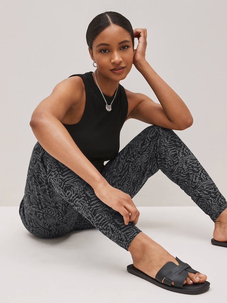 Grey Animal Print Jersey Joggers - Image 3 of 5