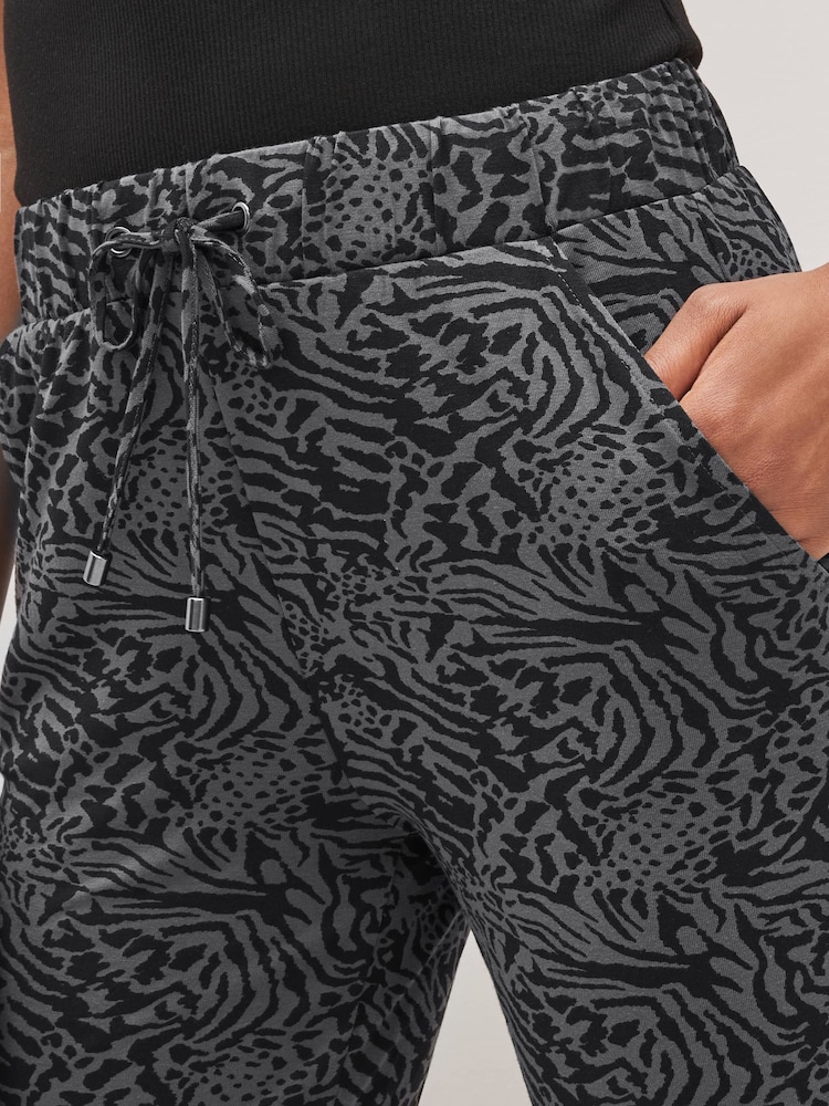 Grey Animal Print Jersey Joggers - Image 4 of 5