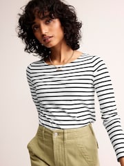 Boden Black 100% Cotton Long Sleeve Breton Top - Image 4 of 6