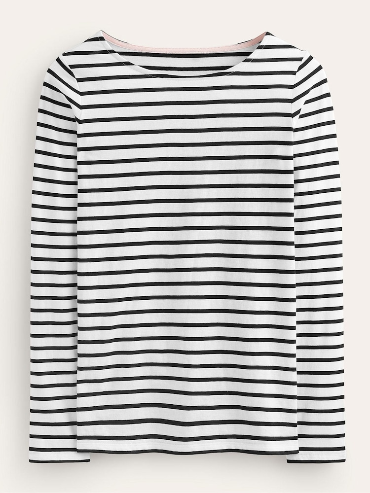 Boden Black 100% Cotton Long Sleeve Breton Top - Image 6 of 6