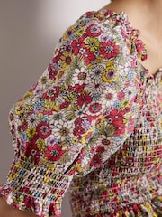 Boden Red Smocked Bodice Playsuit - Image 5 of 6