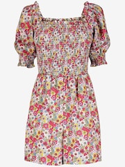 Boden Red Smocked Bodice Playsuit - Image 6 of 6