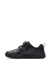 Clarks Black Multi Fit Leather Kick Pace Kids Shoes - Image 2 of 7