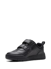 Clarks Black Multi Fit Leather Kick Pace Kids Shoes - Image 4 of 7