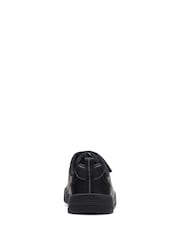 Clarks Black Multi Fit Leather Kick Pace Kids Shoes - Image 5 of 7