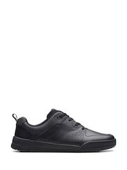 Clarks Black Multi Fit Leather Kick Step Shoes - Image 1 of 7