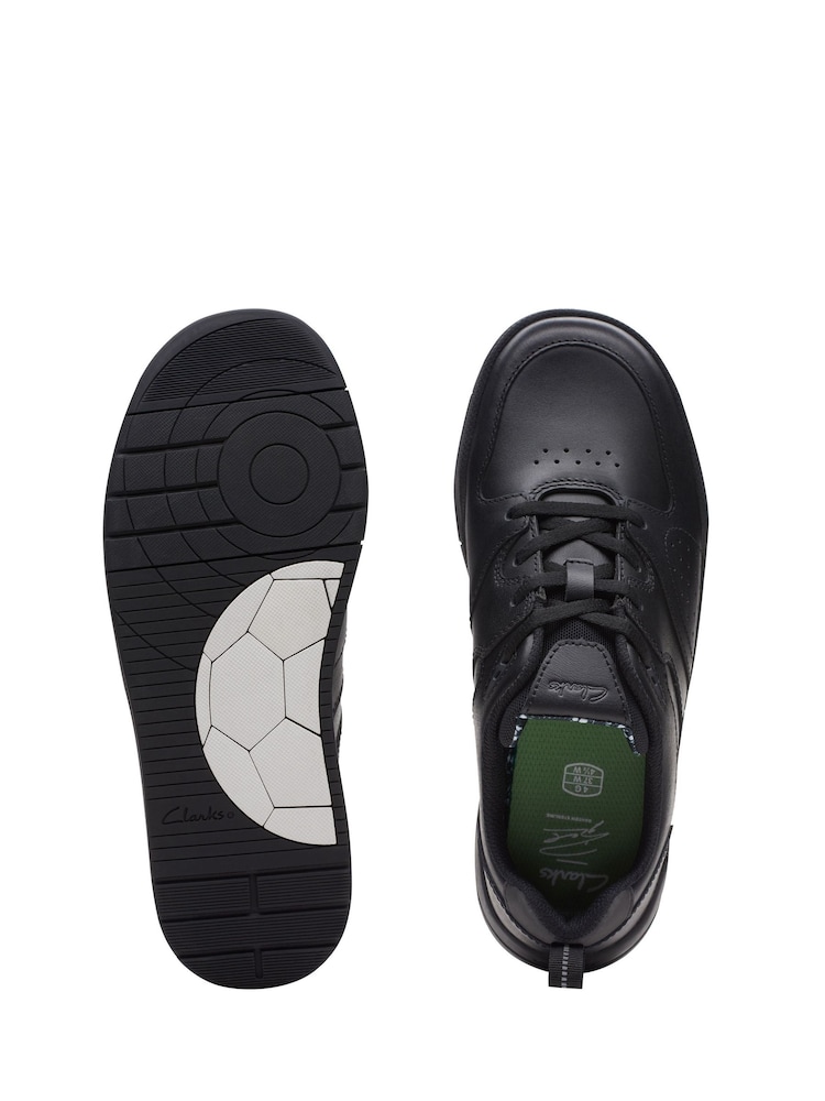 Clarks Black Multi Fit Leather Kick Step Shoes - Image 7 of 7