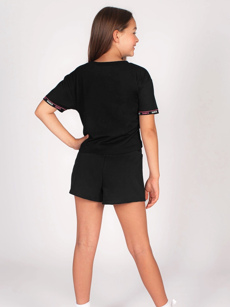 Pineapple Black Stripe Girls Band Shorts - Image 2 of 6