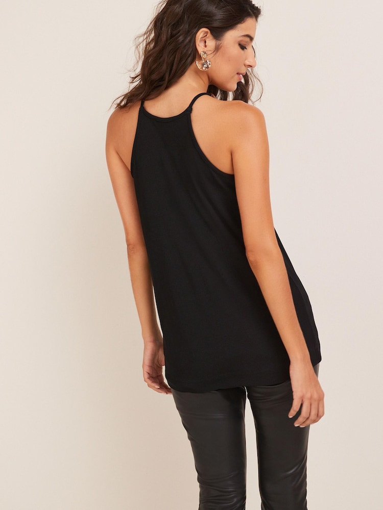 Black Beaded Strappy Cami Top - Image 2 of 4 Black Beaded Strappy Cami Top - Image 2 of 4