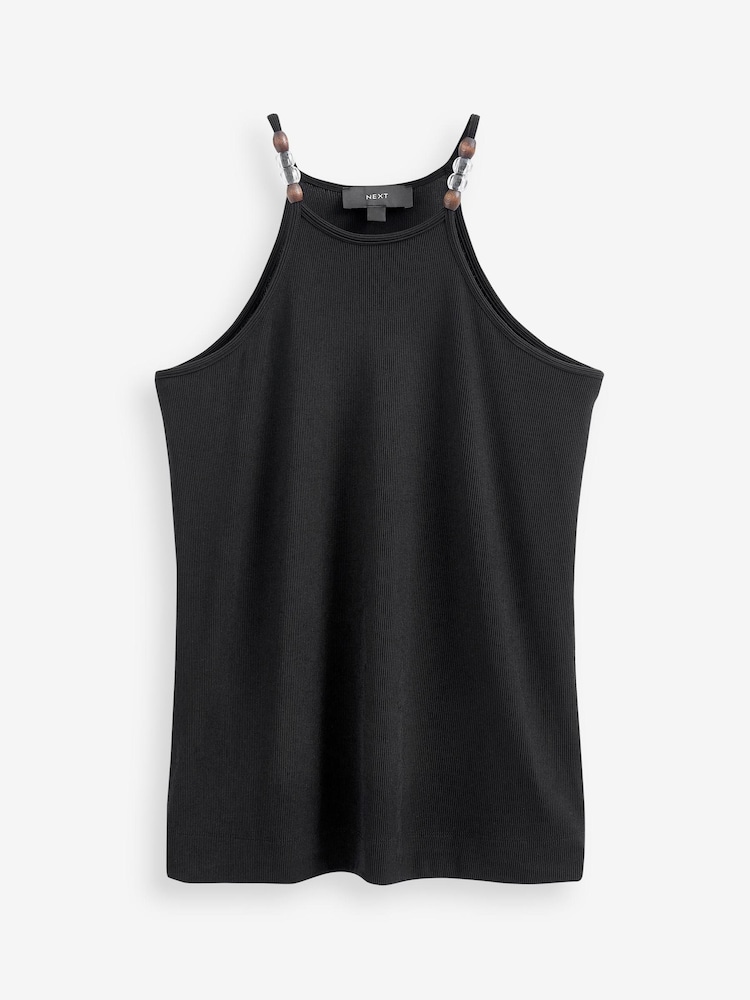 Black Beaded Strappy Cami Top - Image 4 of 4