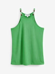 Grün - Camisole mit Spaghettiträgern und Perlen - Bild 4 von 4