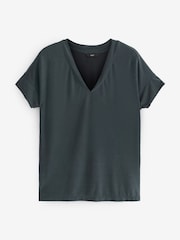 Anthrazitgrau - Premium T-Shirt mit hohem Modalanteil und V-Ausschnitt - Bild 5 von 5