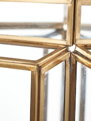 Pacific Brass Metal And Glass Wide Hexagon Lantern - Image 3 of 4
