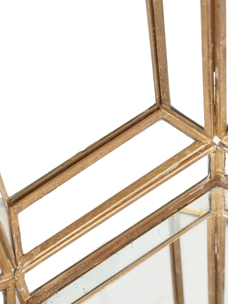 Pacific Brass Metal And Glass Wide Hexagon Lantern - Image 4 of 4