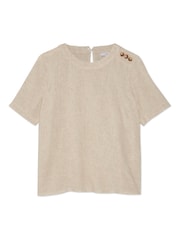 M&Co Grey Casual Button T-Shirt - Image 3 of 3