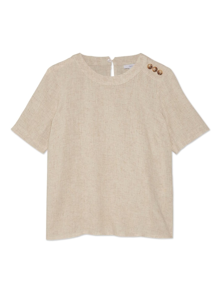 M&Co Grey Casual Button T-Shirt - Image 3 of 3