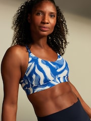 Blue Print Run Crop Medium Impact Sports Bra - Image 1 of 5