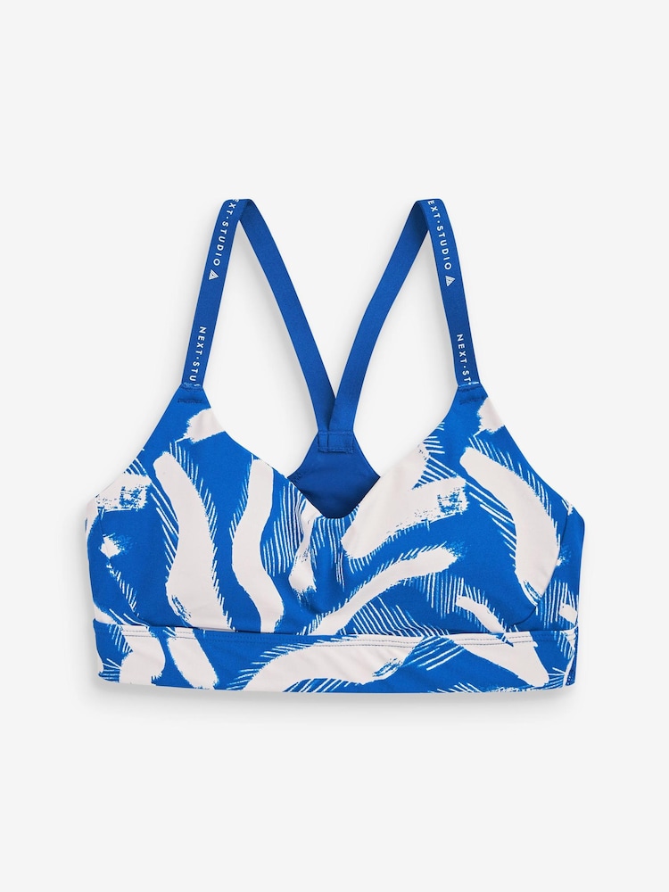 Blue Print Run Crop Medium Impact Sports Bra - Image 5 of 5