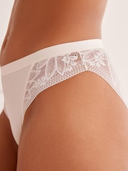 Teal Blue/Cream High Leg Microfibre & Lace Knickers 2 Pack - Image 10 of 10