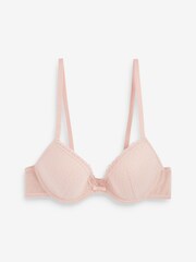 White/Pink Pad Plunge Embroidered Bras 2 Pack - Image 10 of 11