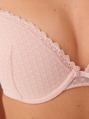 White/Pink Pad Plunge Embroidered Bras 2 Pack - Image 3 of 11