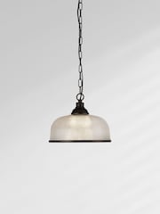 Searchlight Black Highclere 1 Light Black And Glass Ceiling Light - Image 1 of 2