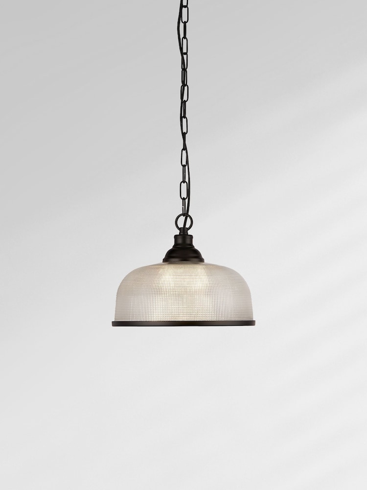 Searchlight Black Highclere 1 Light Black And Glass Ceiling Light - Image 1 of 2