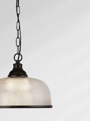 Searchlight Black Highclere 1 Light Black And Glass Ceiling Light - Image 2 of 2