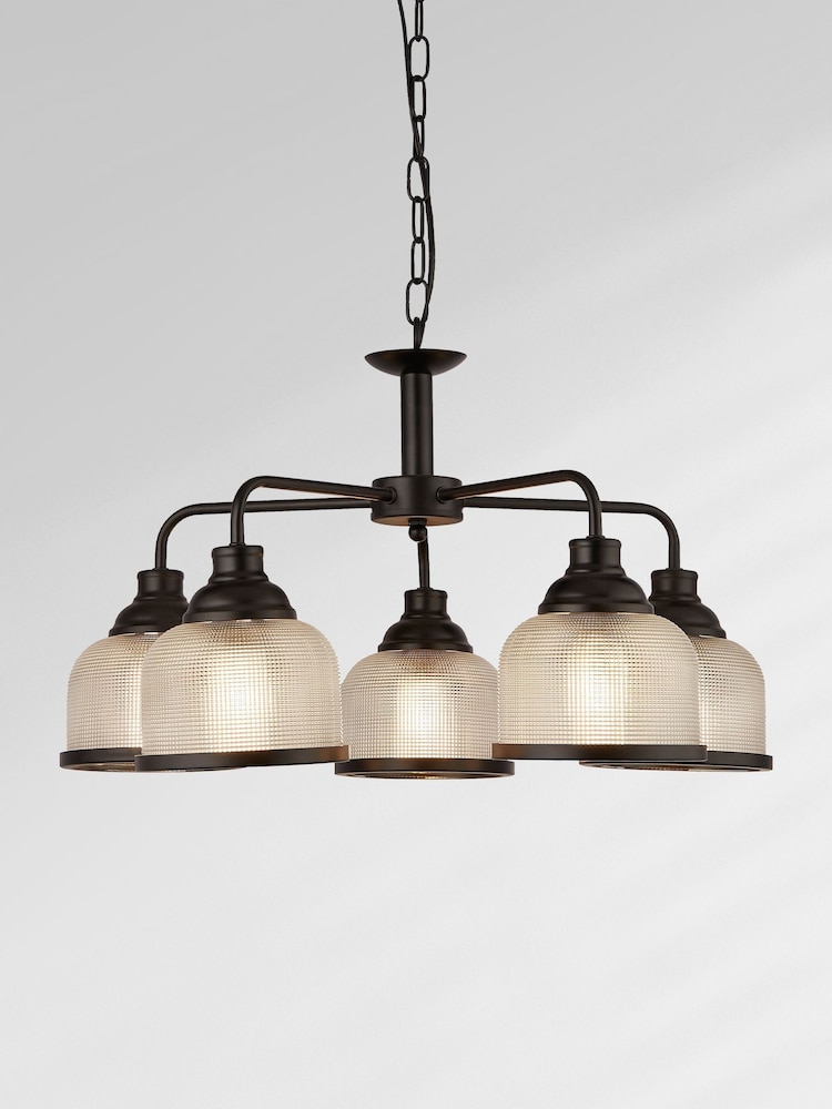 Searchlight Black Highclere 5 Light Glass Ceiling Light Pendant - Image 1 of 3 Searchlight Black Highclere 5 Light Glass Ceiling Light Pendant - Image 1 of 3