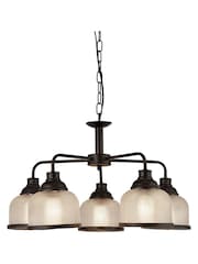 Searchlight Black Highclere 5 Light Glass Ceiling Light Pendant - Image 3 of 3