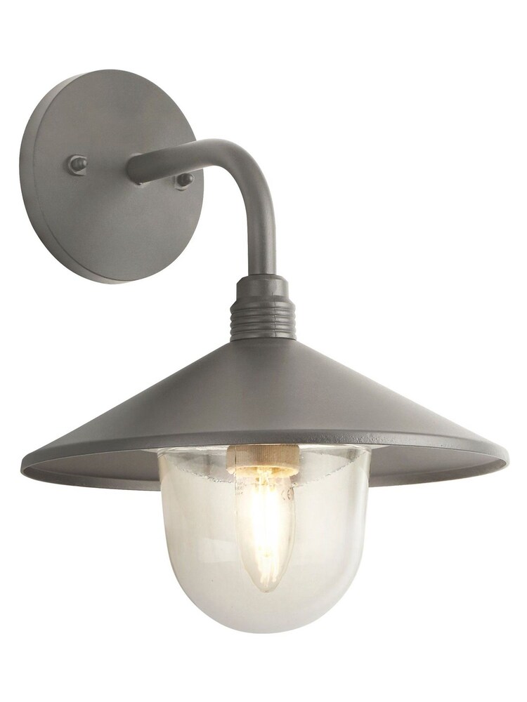 Searchlight Grey Taper Grey And Clear Outdoor Wall Light - Image 3 of 3