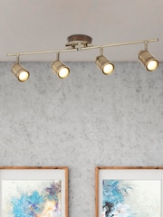 Searchlight Brass Titan 4 Light Antique Brass Split Bar Spotlight - Image 1 of 3