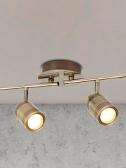 Searchlight Brass Titan 4 Light Antique Brass Split Bar Spotlight - Image 2 of 3