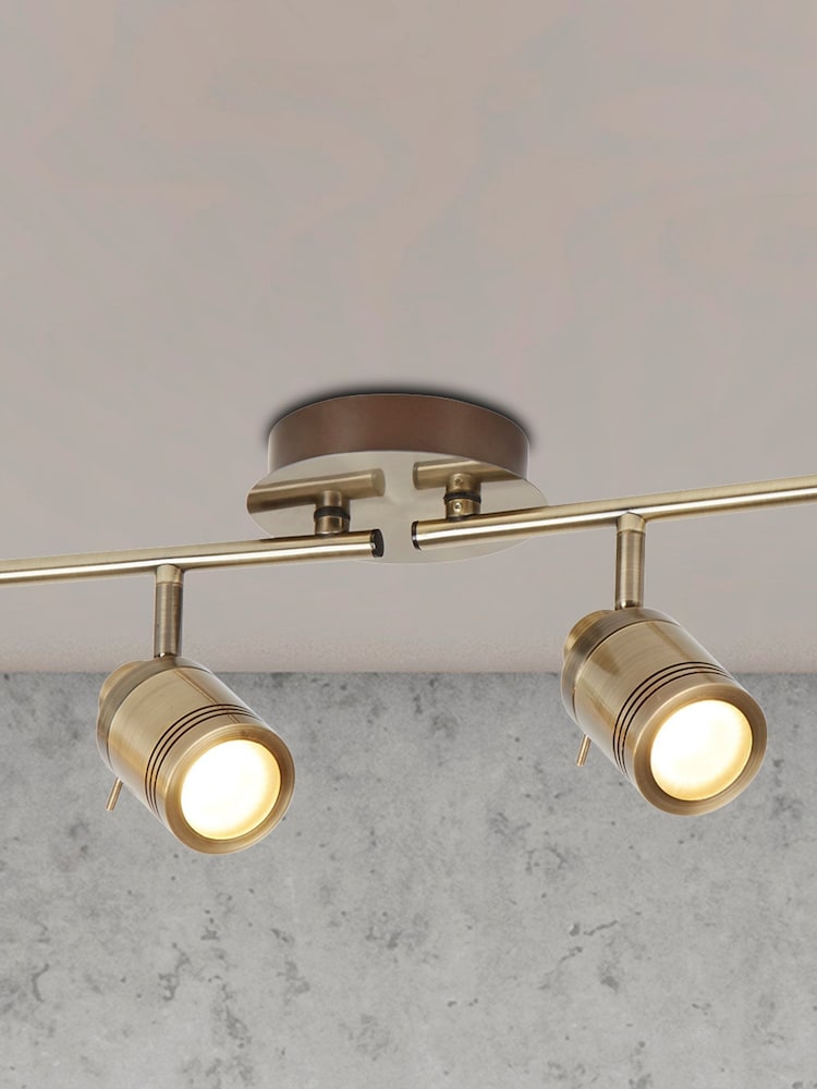 Searchlight Brass Titan 4 Light Antique Brass Split Bar Spotlight - Image 2 of 3