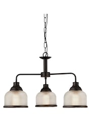 Searchlight Black Highclere 3 Light Black And Glass Ceiling Light - Image 3 of 3