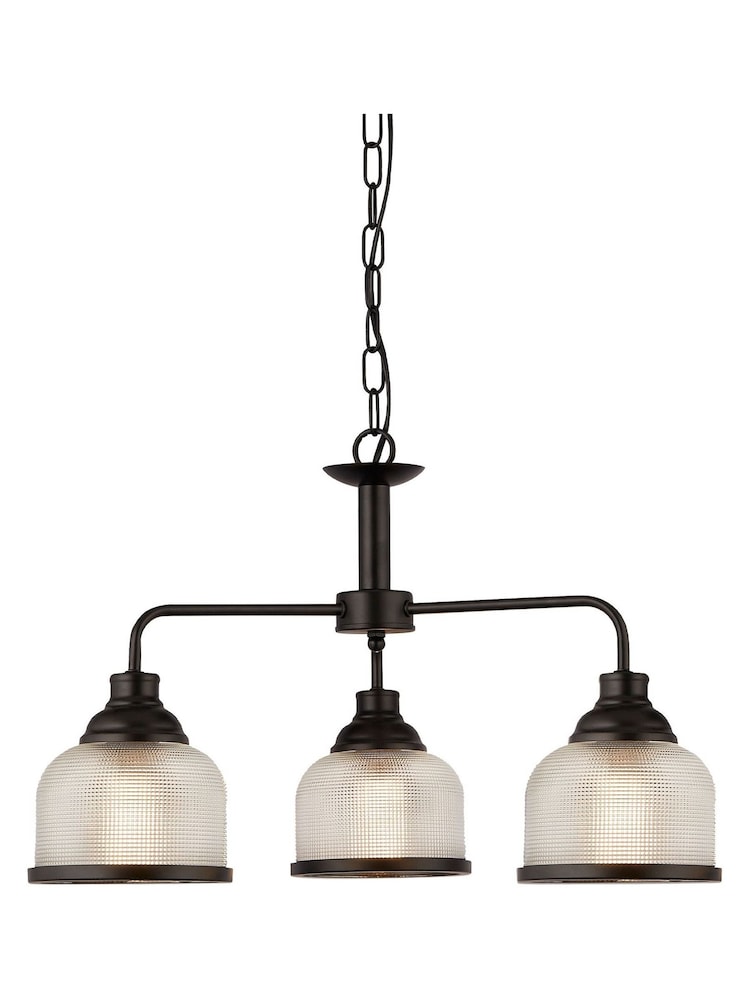 Searchlight Black Highclere 3 Light Black And Glass Ceiling Light - Image 3 of 3