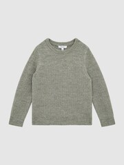 Reiss Sage Marcus Junior Crew Neck Ribbed Wool Blend Jumper - Image 2 of 5