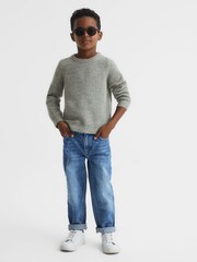 Reiss Sage Marcus Junior Crew Neck Ribbed Wool Blend Jumper - Image 3 of 5
