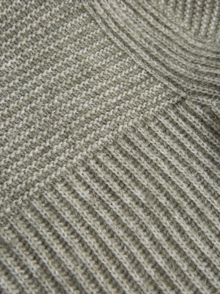 Reiss Sage Marcus Junior Crew Neck Ribbed Wool Blend Jumper - Image 5 of 5